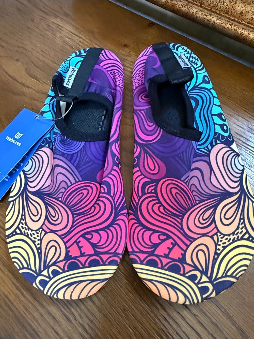 Women’s Water shoes by Watelves. Multi-Color Patterned. Size 38/39.
